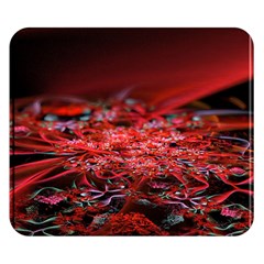 Red Fractal Valley In 3d Glass Frame Double Sided Flano Blanket (small)  by Nexatart
