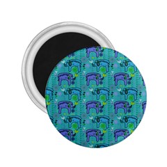 Elephants Animals Pattern 2 25  Magnets by Nexatart