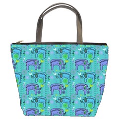 Elephants Animals Pattern Bucket Bags by Nexatart