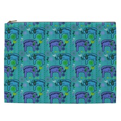 Elephants Animals Pattern Cosmetic Bag (xxl)  by Nexatart