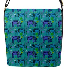 Elephants Animals Pattern Flap Messenger Bag (s) by Nexatart