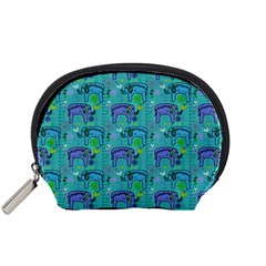 Elephants Animals Pattern Accessory Pouches (small)  by Nexatart