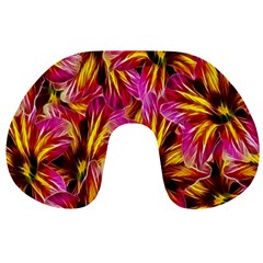 Floral Pattern Background Seamless Travel Neck Pillows by Nexatart