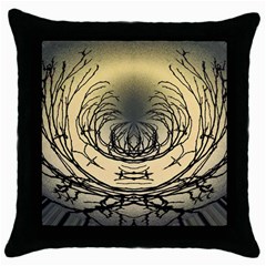 Atmospheric Black Branches Abstract Throw Pillow Case (black) by Nexatart