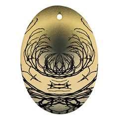 Atmospheric Black Branches Abstract Oval Ornament (two Sides) by Nexatart