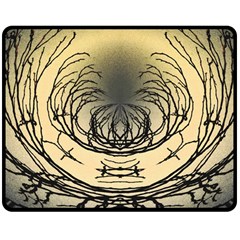 Atmospheric Black Branches Abstract Double Sided Fleece Blanket (medium) 