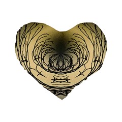 Atmospheric Black Branches Abstract Standard 16  Premium Flano Heart Shape Cushions by Nexatart
