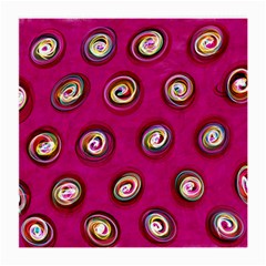 Digitally Painted Abstract Polka Dot Swirls On A Pink Background Medium Glasses Cloth (2-side) by Nexatart