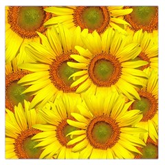 Sunflowers Background Wallpaper Pattern Large Satin Scarf (square) by Nexatart