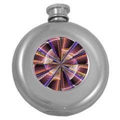 Background Image With Wheel Of Fortune Round Hip Flask (5 Oz) by Nexatart