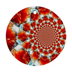 Stylish Background With Flowers Round Ornament (two Sides) by Nexatart