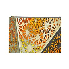 Abstract Starburst Background Wallpaper Of Metal Starburst Decoration With Orange And Yellow Back Cosmetic Bag (large)  by Nexatart