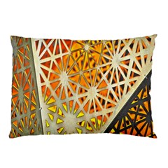 Abstract Starburst Background Wallpaper Of Metal Starburst Decoration With Orange And Yellow Back Pillow Case (two Sides) by Nexatart