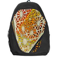 Abstract Starburst Background Wallpaper Of Metal Starburst Decoration With Orange And Yellow Back Backpack Bag by Nexatart