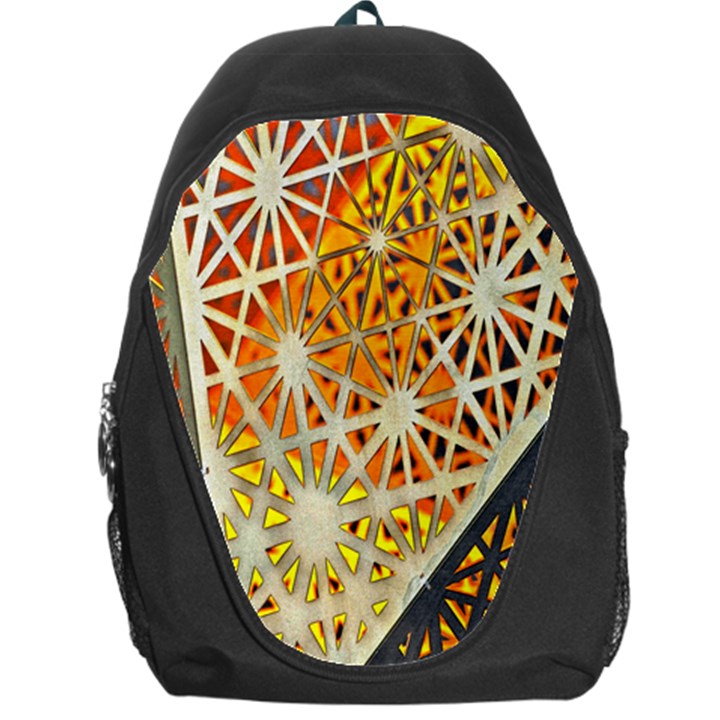 Abstract Starburst Background Wallpaper Of Metal Starburst Decoration With Orange And Yellow Back Backpack Bag