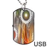 Floral Abstract Pattern Background Dog Tag USB Flash (Two Sides) Back