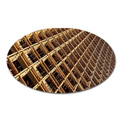 Construction Site Rusty Frames Making A Construction Site Abstract Oval Magnet by Nexatart