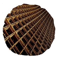 Construction Site Rusty Frames Making A Construction Site Abstract Large 18  Premium Flano Round Cushions by Nexatart