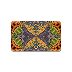 Kaleidoscopic Pattern Colorful Kaleidoscopic Pattern With Fabric Texture Magnet (name Card) by Nexatart