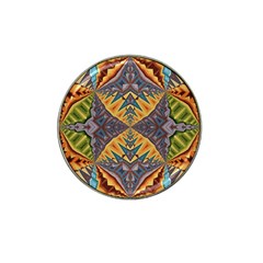 Kaleidoscopic Pattern Colorful Kaleidoscopic Pattern With Fabric Texture Hat Clip Ball Marker (10 Pack) by Nexatart