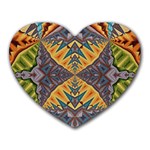 Kaleidoscopic Pattern Colorful Kaleidoscopic Pattern With Fabric Texture Heart Mousepads Front