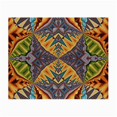 Kaleidoscopic Pattern Colorful Kaleidoscopic Pattern With Fabric Texture Small Glasses Cloth (2-side) by Nexatart