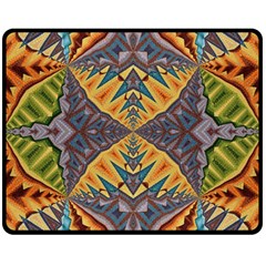 Kaleidoscopic Pattern Colorful Kaleidoscopic Pattern With Fabric Texture Double Sided Fleece Blanket (medium) 