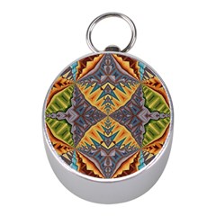 Kaleidoscopic Pattern Colorful Kaleidoscopic Pattern With Fabric Texture Mini Silver Compasses