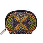 Kaleidoscopic Pattern Colorful Kaleidoscopic Pattern With Fabric Texture Accessory Pouches (Small)  Front