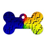 A Creative Colorful Background Dog Tag Bone (Two Sides) Front