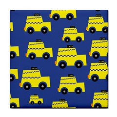 A Fun Cartoon Taxi Cab Tiling Pattern Face Towel