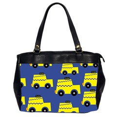 A Fun Cartoon Taxi Cab Tiling Pattern Office Handbags (2 Sides)  by Nexatart