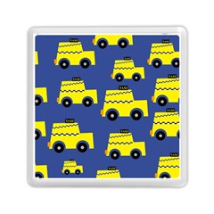 A Fun Cartoon Taxi Cab Tiling Pattern Memory Card Reader (square)  by Nexatart