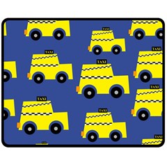 A Fun Cartoon Taxi Cab Tiling Pattern Double Sided Fleece Blanket (medium)  by Nexatart