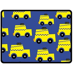 A Fun Cartoon Taxi Cab Tiling Pattern Double Sided Fleece Blanket (large)  by Nexatart