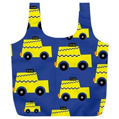 A Fun Cartoon Taxi Cab Tiling Pattern Full Print Recycle Bags (l)  by Nexatart