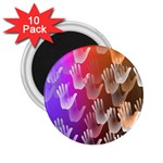 Clipart Hands Background Pattern 2.25  Magnets (10 pack)  Front