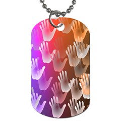 Clipart Hands Background Pattern Dog Tag (one Side) by Nexatart