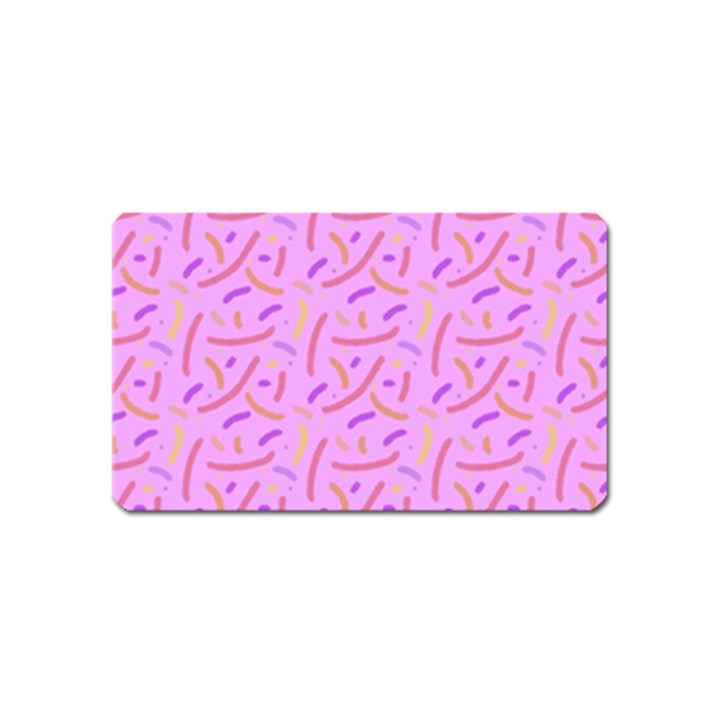 Confetti Background Pattern Pink Purple Yellow On Pink Background Magnet (Name Card)