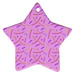 Confetti Background Pattern Pink Purple Yellow On Pink Background Star Ornament (Two Sides) Back