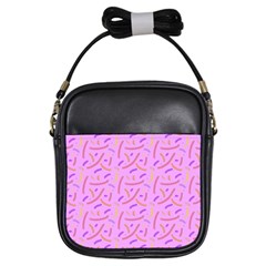 Confetti Background Pattern Pink Purple Yellow On Pink Background Girls Sling Bags