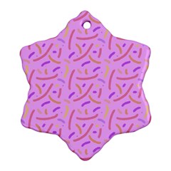 Confetti Background Pattern Pink Purple Yellow On Pink Background Ornament (snowflake) by Nexatart
