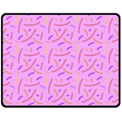 Confetti Background Pattern Pink Purple Yellow On Pink Background Double Sided Fleece Blanket (medium)  by Nexatart
