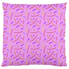 Confetti Background Pattern Pink Purple Yellow On Pink Background Large Flano Cushion Case (one Side)