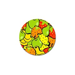 Digitally Created Funky Fruit Wallpaper Golf Ball Marker (4 Pack) by Nexatart