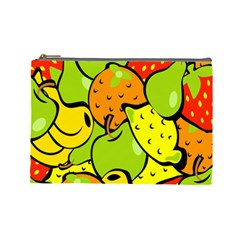 Digitally Created Funky Fruit Wallpaper Cosmetic Bag (large) 