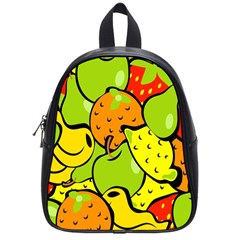 Digitally Created Funky Fruit Wallpaper School Bags (small)  by Nexatart