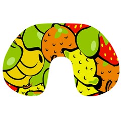 Digitally Created Funky Fruit Wallpaper Travel Neck Pillows by Nexatart