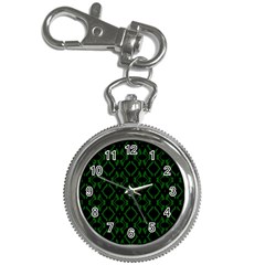 Green Black Pattern Abstract Key Chain Watches by Nexatart