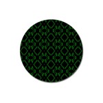 Green Black Pattern Abstract Magnet 3  (Round) Front